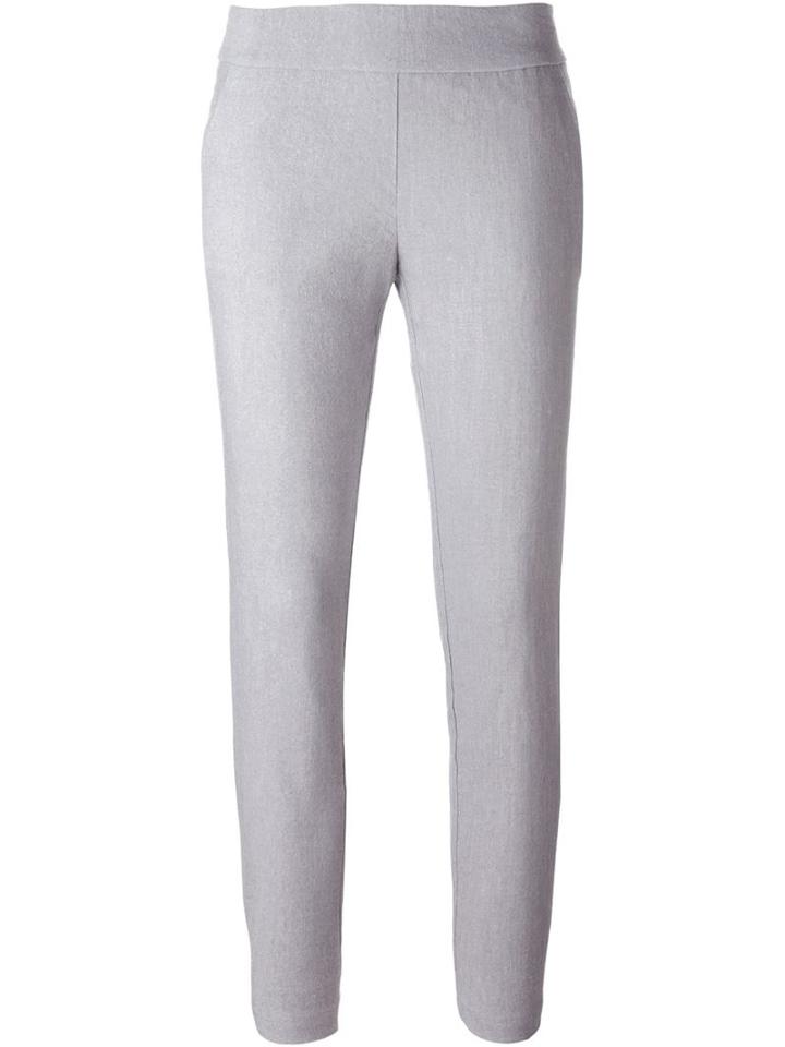 Dkny Slim Fit Trousers, Women's, Size: Xs, Grey, Linen/flax/spandex/elastane/viscose