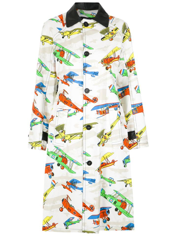 Reinaldo Lourenço Airplane Print Trench Coat - Unavailable