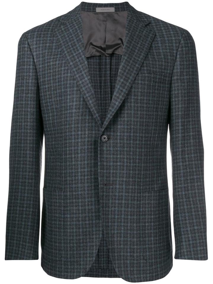 Corneliani Plaid Suit Jacket - Grey