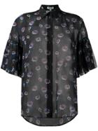 Kenzo Passion Flower Sheer Blouse - Black