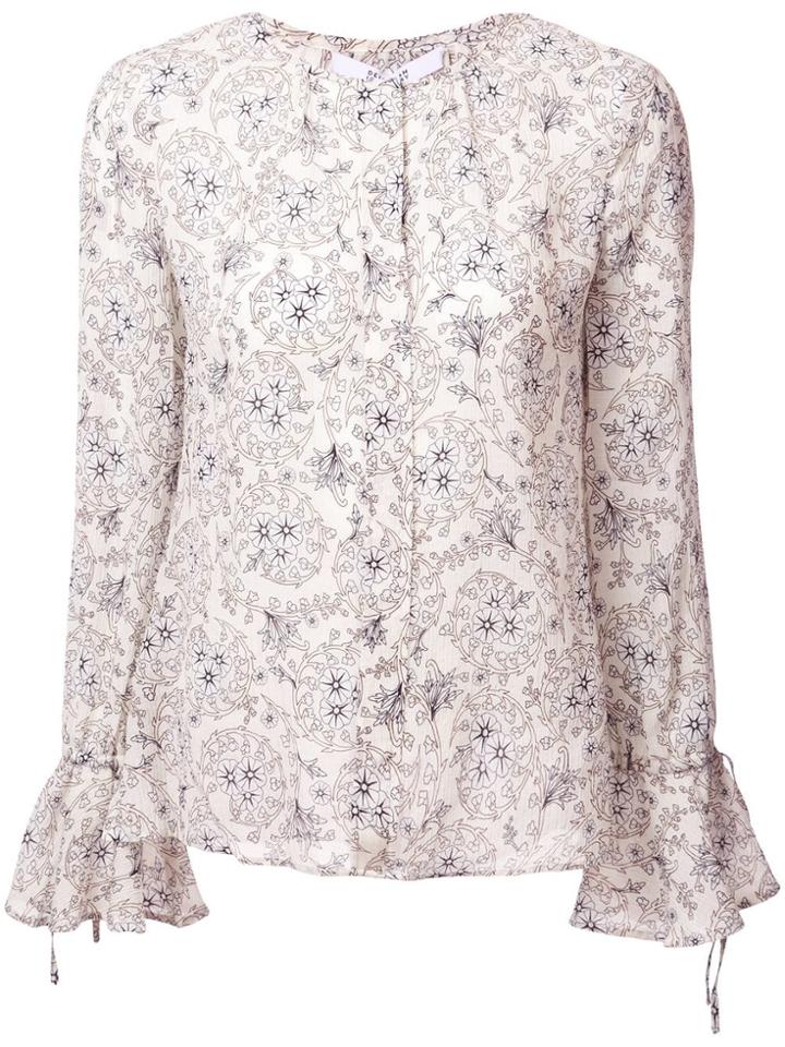 Derek Lam 10 Crosby Bell Sleeve Blouse - Nude & Neutrals