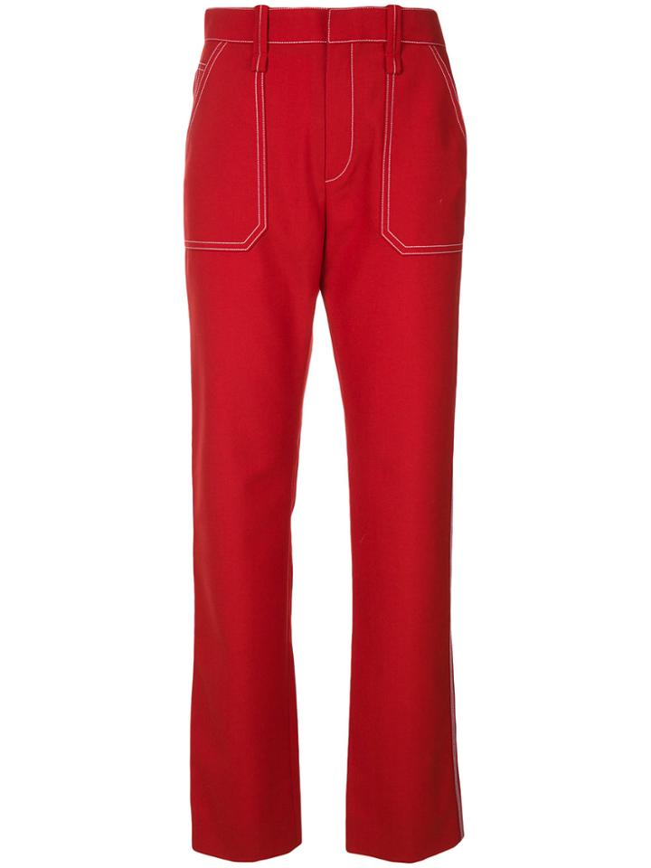 Chloé High-rise Straight-leg Trousers - Red