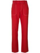 Chloé High-rise Straight-leg Trousers - Red