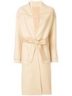 Agnona Belted Tailored Coat - Nude & Neutrals