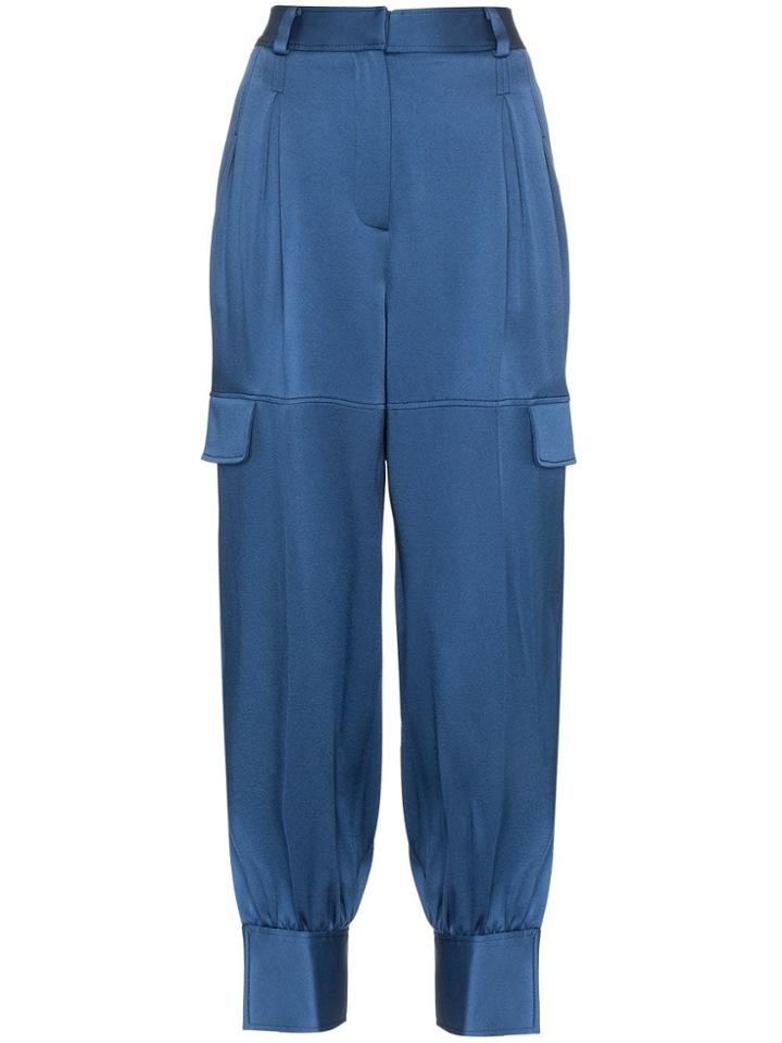 Peter Pilotto Cargo Pocket Slit Hem Trousers - Blue