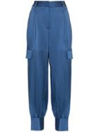 Peter Pilotto Cargo Pocket Slit Hem Trousers - Blue