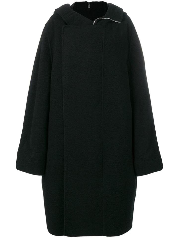 Rick Owens Hooded Oversized Coat - Black