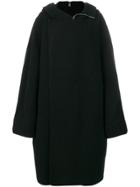 Rick Owens Hooded Oversized Coat - Black