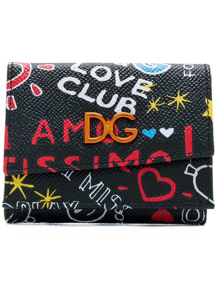 Dolce & Gabbana Love Club Graffiti Wallet - Black