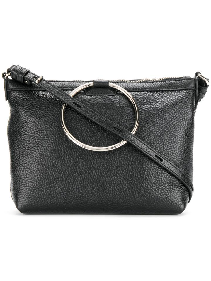 Kara Pierced Hoop Crossbody Bag - Black