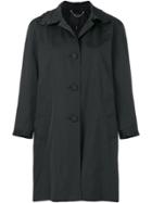 Marc Jacobs Frill Detail Balmacaan Coat - Black