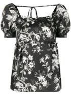 Valentino Ruched Shoulder Blouse - Pink & Purple