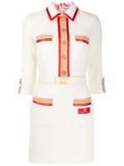 Elisabetta Franchi Logo Trim Shirt Dress - White