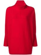 Philo-sofie Cropped Sleeve Turtleneck Sweater - Red