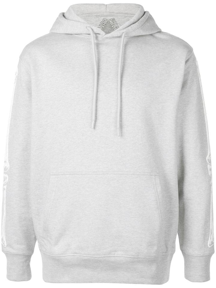 Palace Sleeve Print Hoodie - Grey