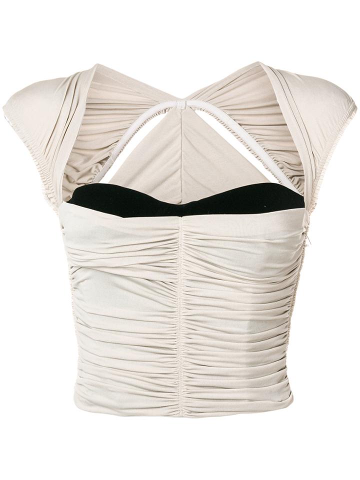 Alexander Wang Ruched Triangle Cap Sleeve Bodice - Grey