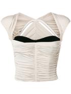 Alexander Wang Ruched Triangle Cap Sleeve Bodice - Grey