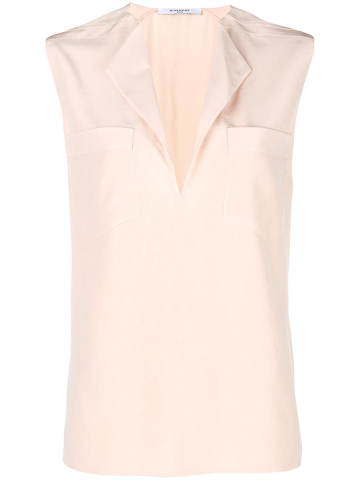 Givenchy Sleeveless Split Neck Blouse - Nude & Neutrals