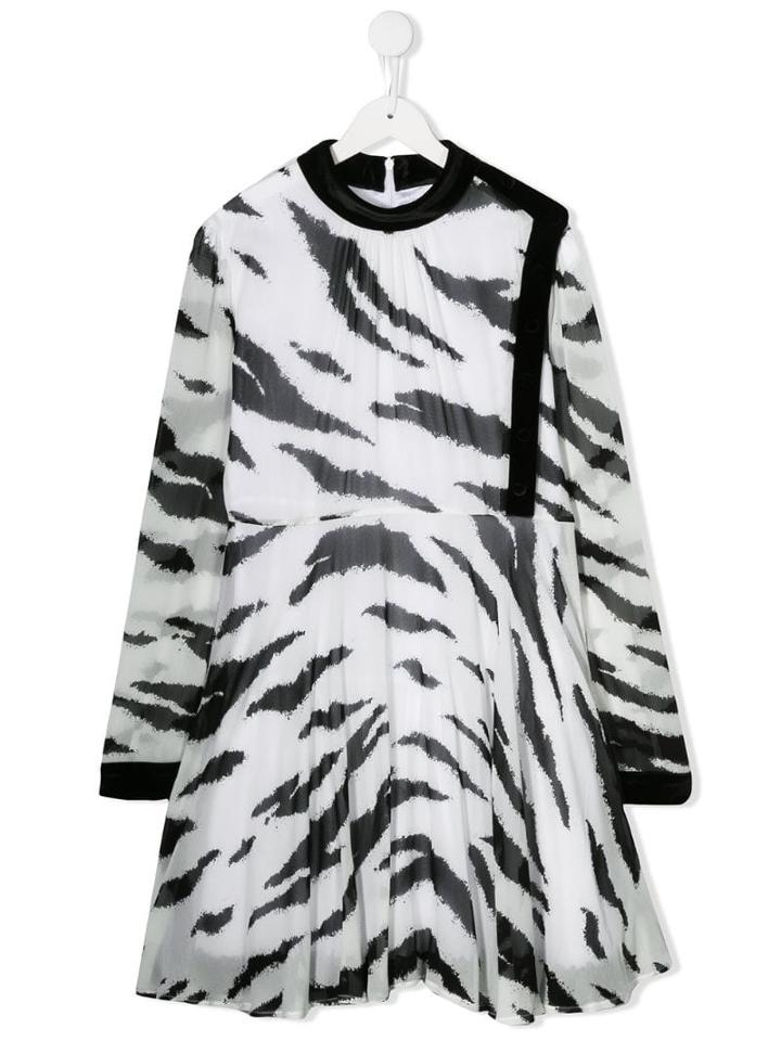 Philosophy Di Lorenzo Serafini Kids Teen Zebra Print Dress - White