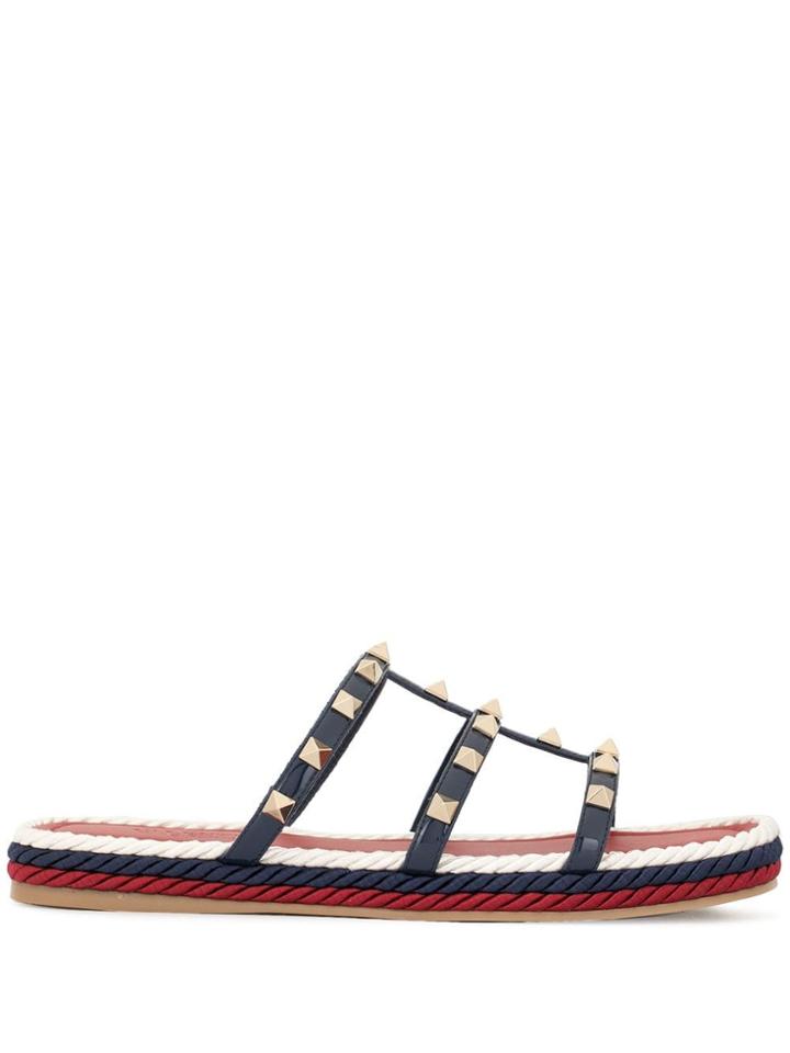 Valentino Rockstud Slides - Red