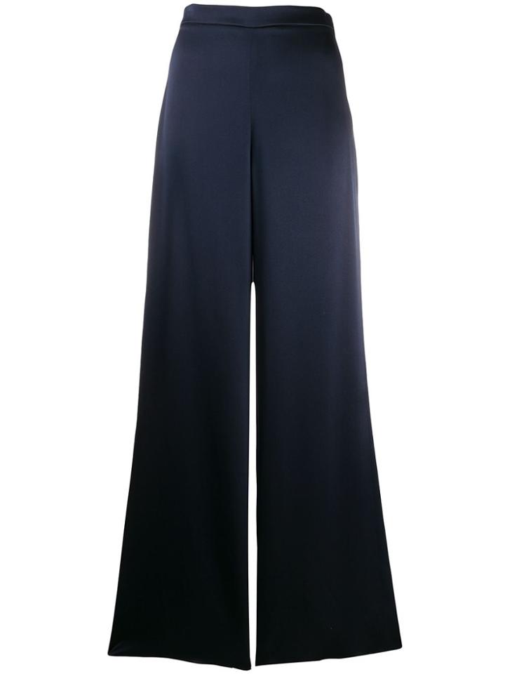 Cushnie Flared Silk Trousers - Blue