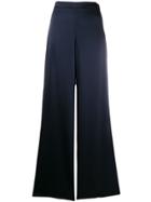 Cushnie Flared Silk Trousers - Blue