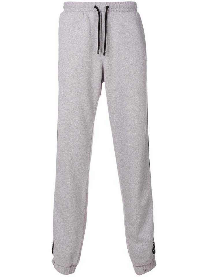 Marcelo Burlon County Of Milan - Side Panel Track Pants - Men - Cotton/polyester/spandex/elastane - S, Grey, Cotton/polyester/spandex/elastane