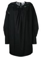 Msgm - Broderie Anglaise Cocoon Dress - Women - Cotton - 46, Black, Cotton