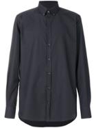 Dolce & Gabbana Logo Plaque Collar Shirt - Blue