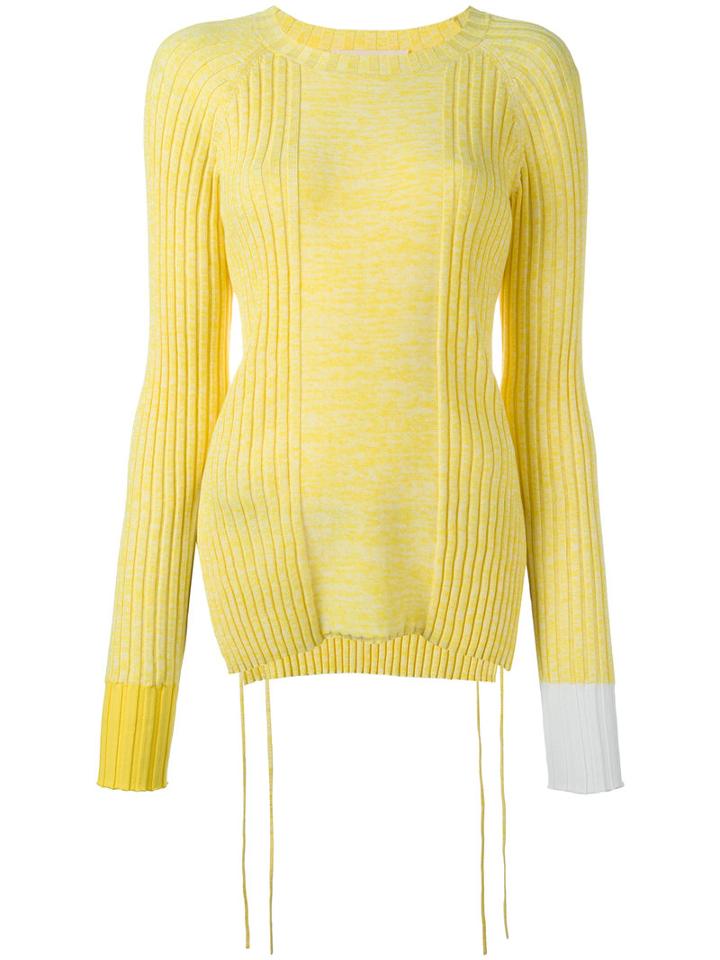Ports 1961 Slit Side Ribbed Jumper, Women's, Size: Small, Yellow/orange, Cotton