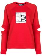 Karl Lagerfeld Manga Print Spliced Sleeve Sweatshirt - Red