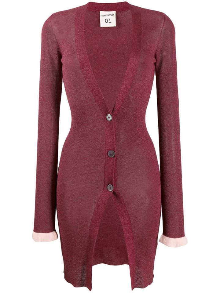 Semicouture Fitted Knitted Cardigan - Pink