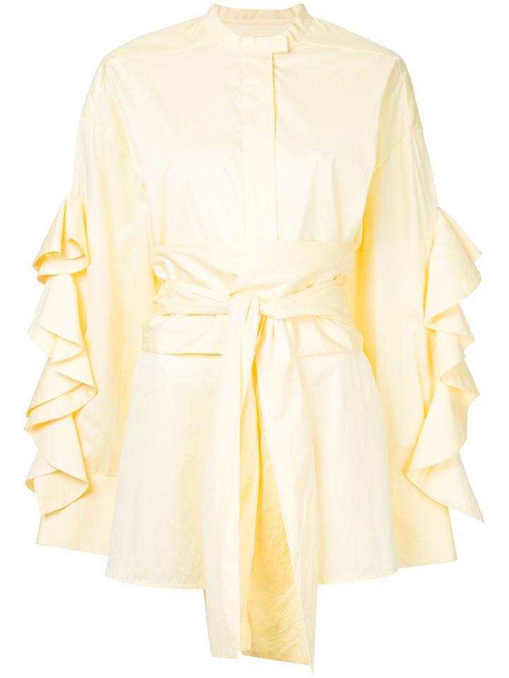 Ellery Paddy Ruffle Sleeve Shirt - Yellow & Orange