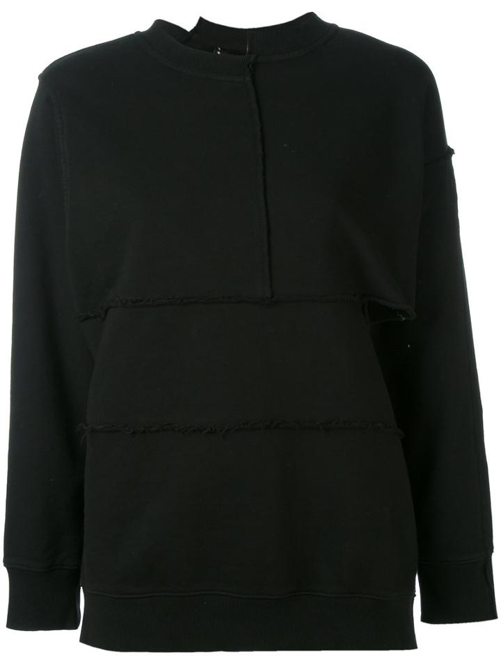 Pam Perks And Mini - Complex Split Seam Sweatshirt - Women - Cotton - M, Black, Cotton