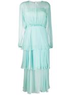 Alberta Ferretti Ruffled Midi Dress - Blue