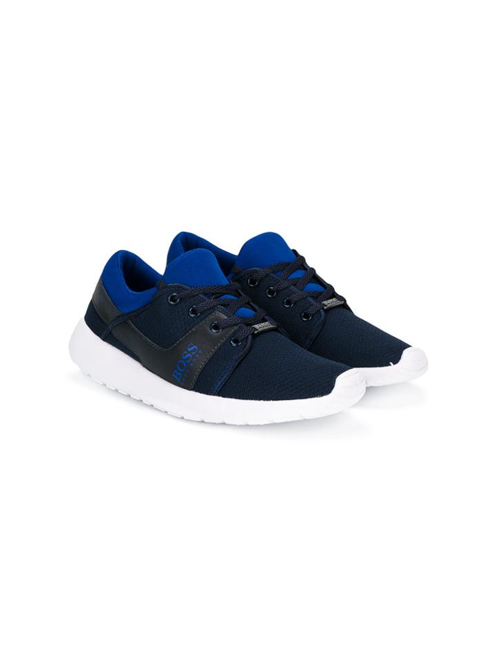 Boss Kids Teen Logo Print Sneakers - Blue