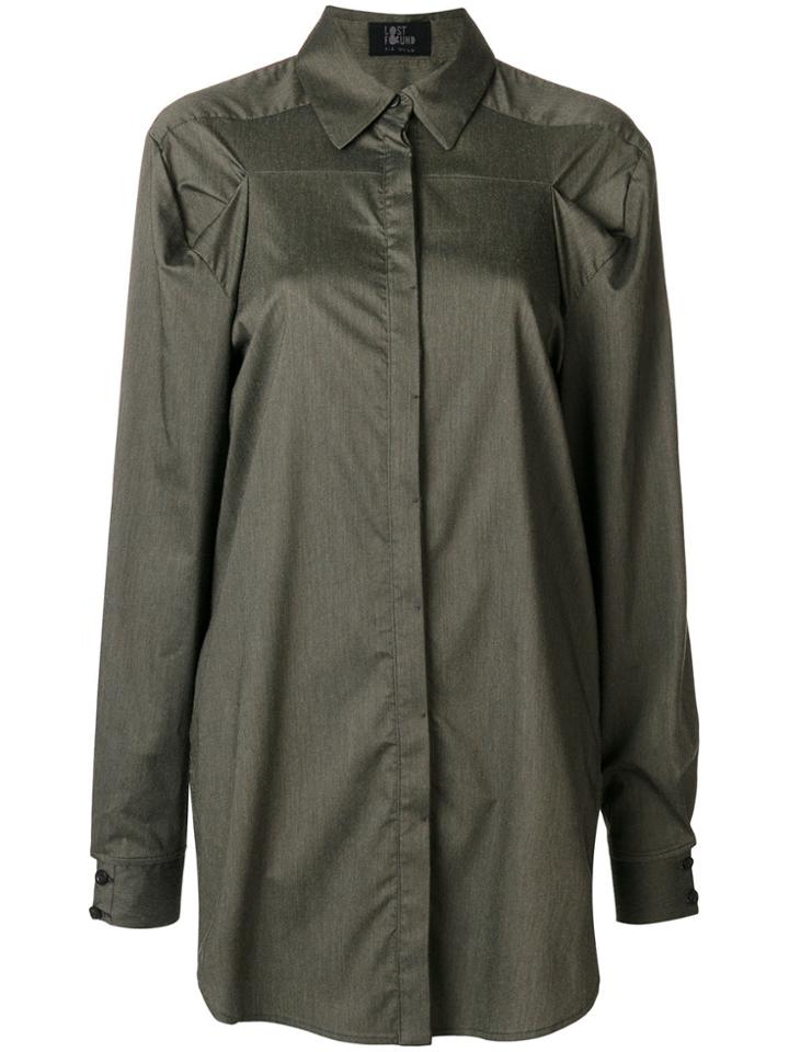 Lost & Found Ria Dunn Pleated Over Shirt - Green