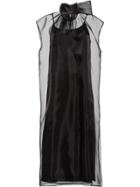 Prada Sleeveless Technical Organza Dress - Black