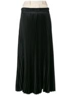 Off-white Long Pleated Skirt - Black