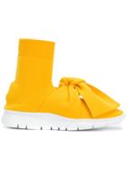 Joshua Sanders Sock Style Bow Embellished Sneakers - Yellow & Orange