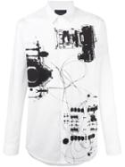 Diesel Black Gold X-ray Print Shirt, Men's, Size: 48, White, Cotton/spandex/elastane