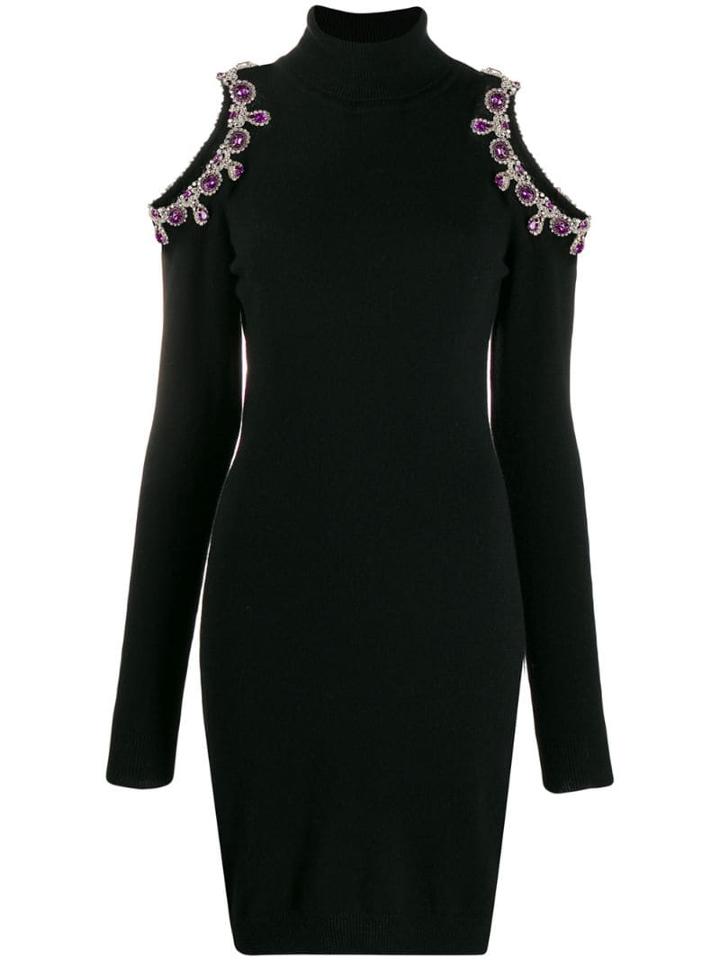 Moschino Crystal-embellished Cutout Jumper Dress - Black