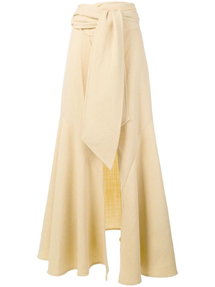 Jacquemus Long Pleated Skirt - Yellow & Orange