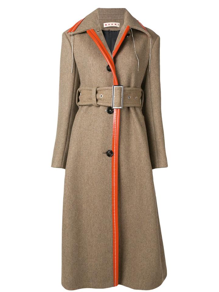 Marni Hanging Thread Detail Coat - Nude & Neutrals