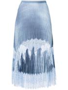 Ermanno Scervino Lace Panel Pleated Skirt - Blue