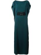 Mm6 Maison Margiela Rectangular Long Dress, Women's, Size: 42, Green, Polyester