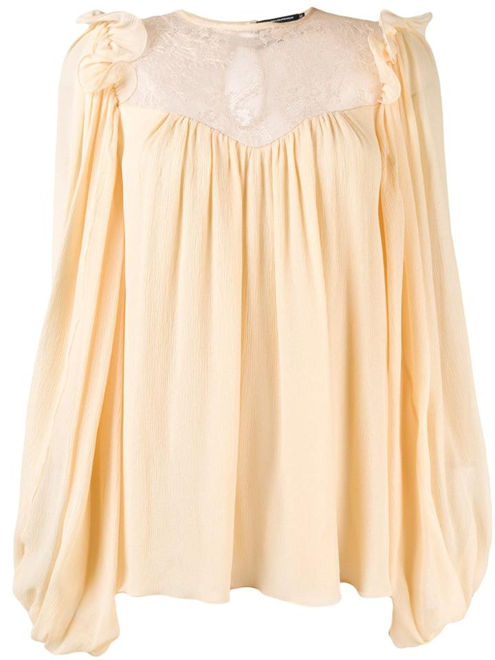 Reinaldo Lourenço Long-sleeve Flared Blouse - Nude & Neutrals