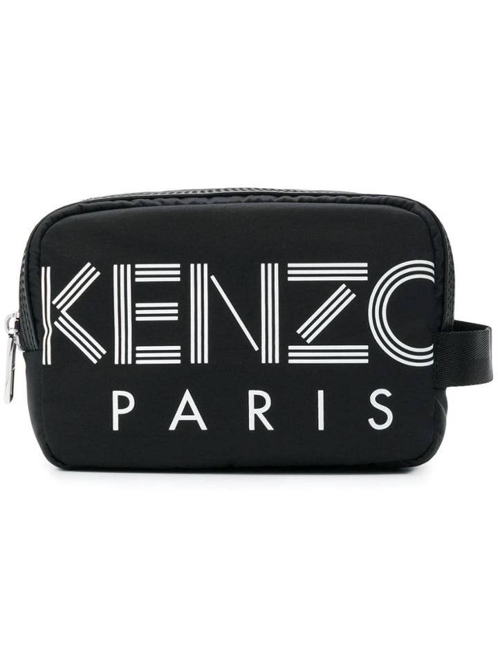 Kenzo Logo Print Wash Bag - Black