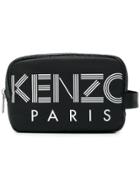 Kenzo Logo Print Wash Bag - Black