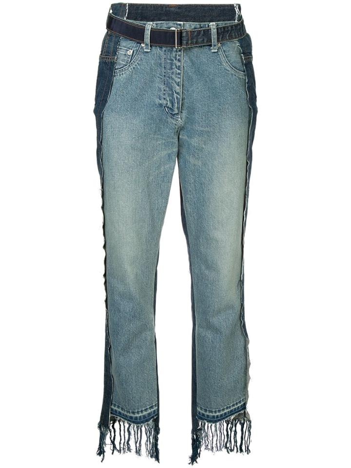 Sacai Patchwork Boyfriend Jeans - Blue
